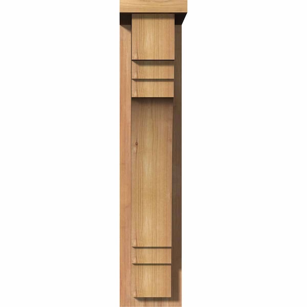 Pescadero Smooth Corbel W/Backplate, Western Red Cedar, 5 1/2W X 10D X 26H